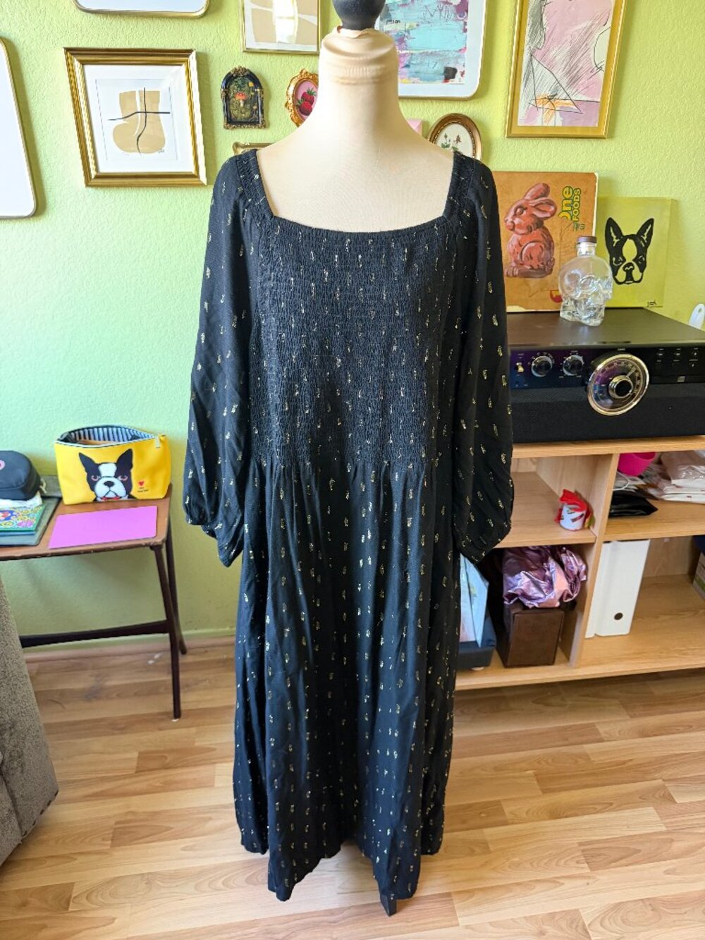 FatFace Adele Metallic Sparkle Midi Dress - Size 18